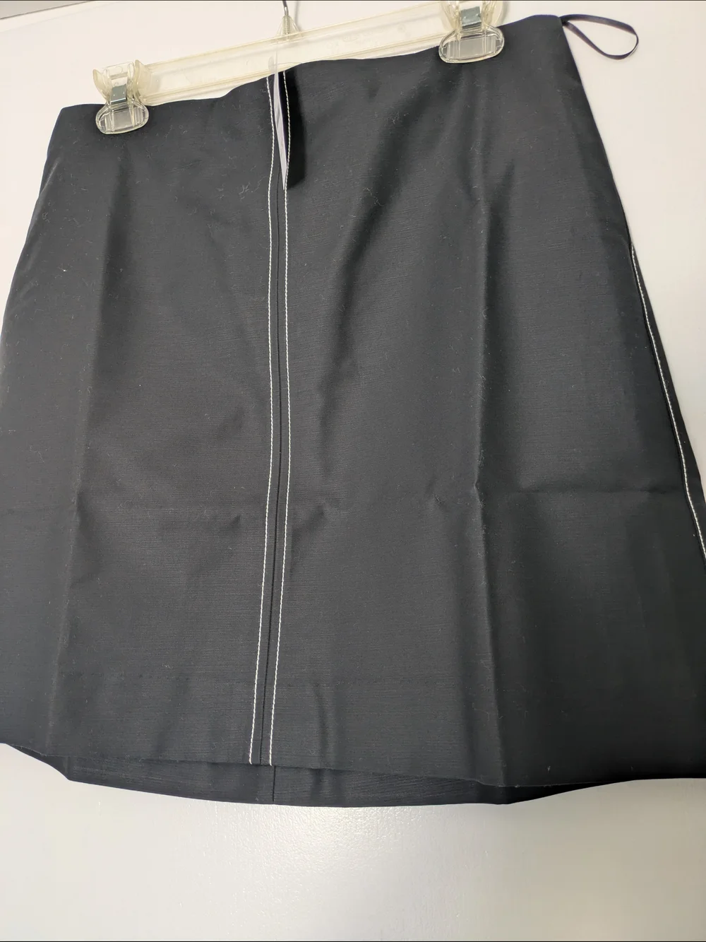 J. Crew Black Fairfax Mini Skirt with White Contrast Stitching sz 4
